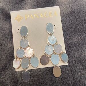 Shiny silver chandelier earrings